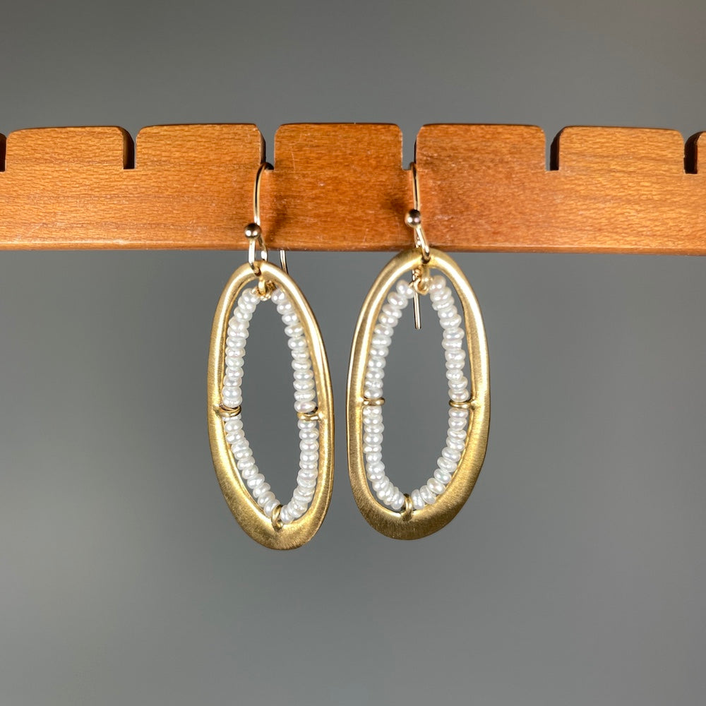 Pearl "Geode" Earrings - Heart of the Home PA