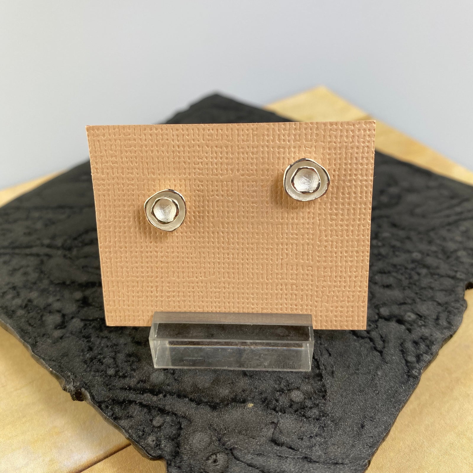 Oyster Pod Post Earrings in Silver - Heart of the Home PA