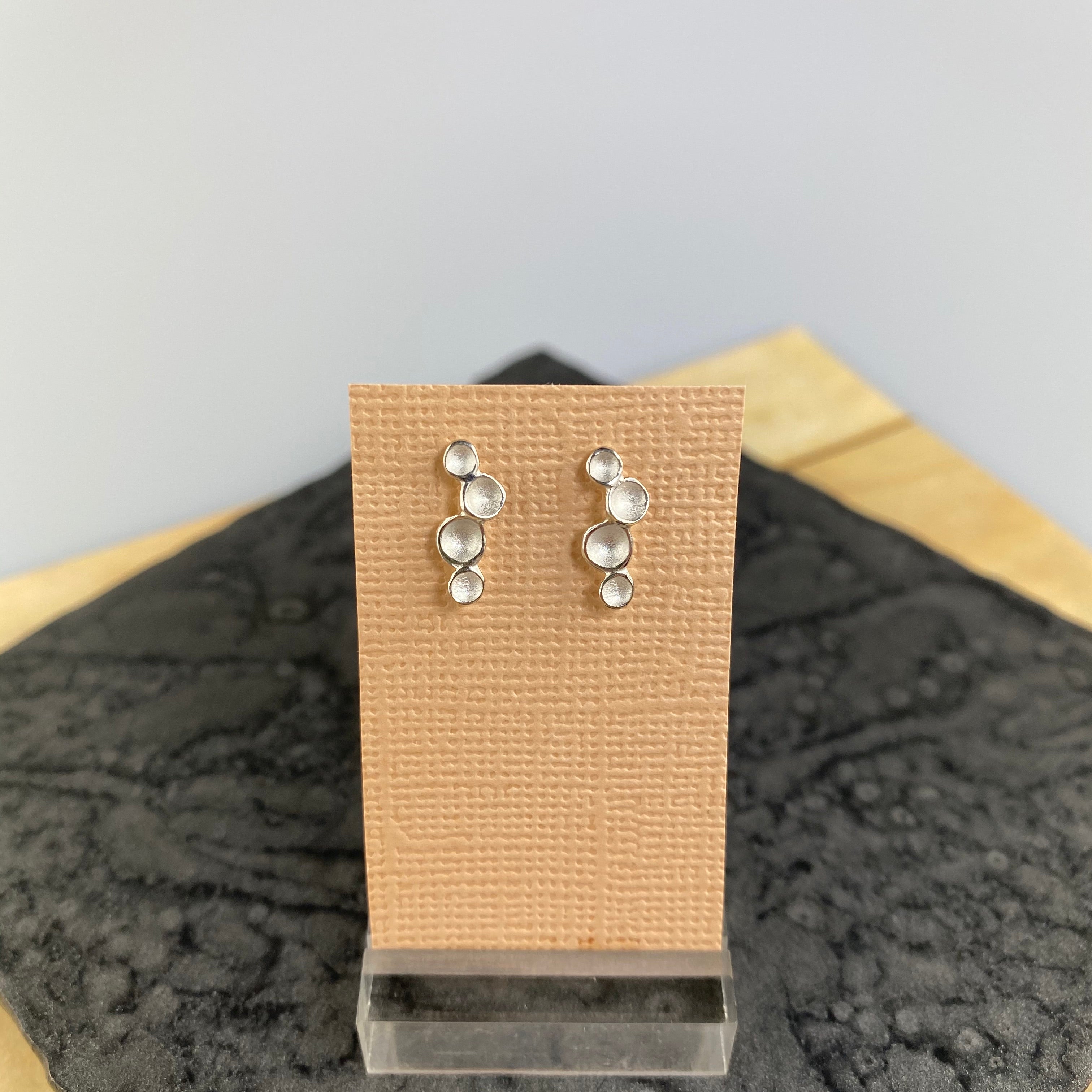 Ripple Pod Post Earrings in Silver - Heart of the Home PA