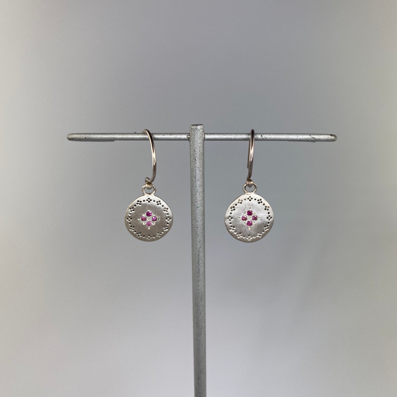 Four Star Nostalgia Earrings with Pink Sapphire - Heart of the Home PA