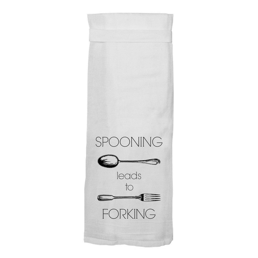 Spooning Leads to Forking Hang Tight Towel - Heart of the Home PA
