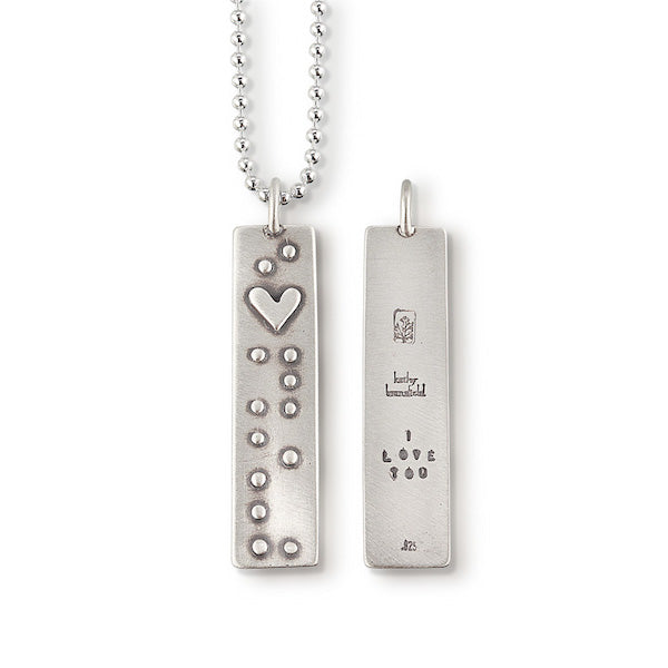 Braille &quot;I Love You&quot; Pendant - Heart of the Home PA