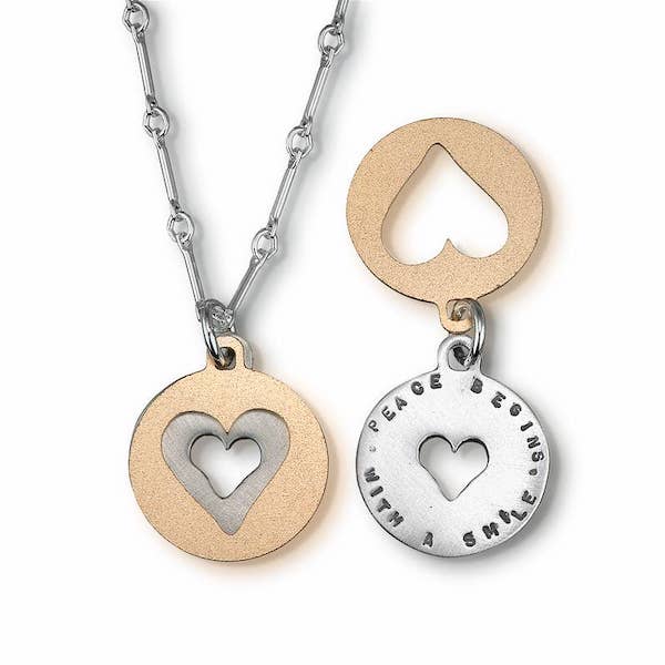 Mother Theresa "Peace Begins With A Smile" Pendant - Heart of the Home PA