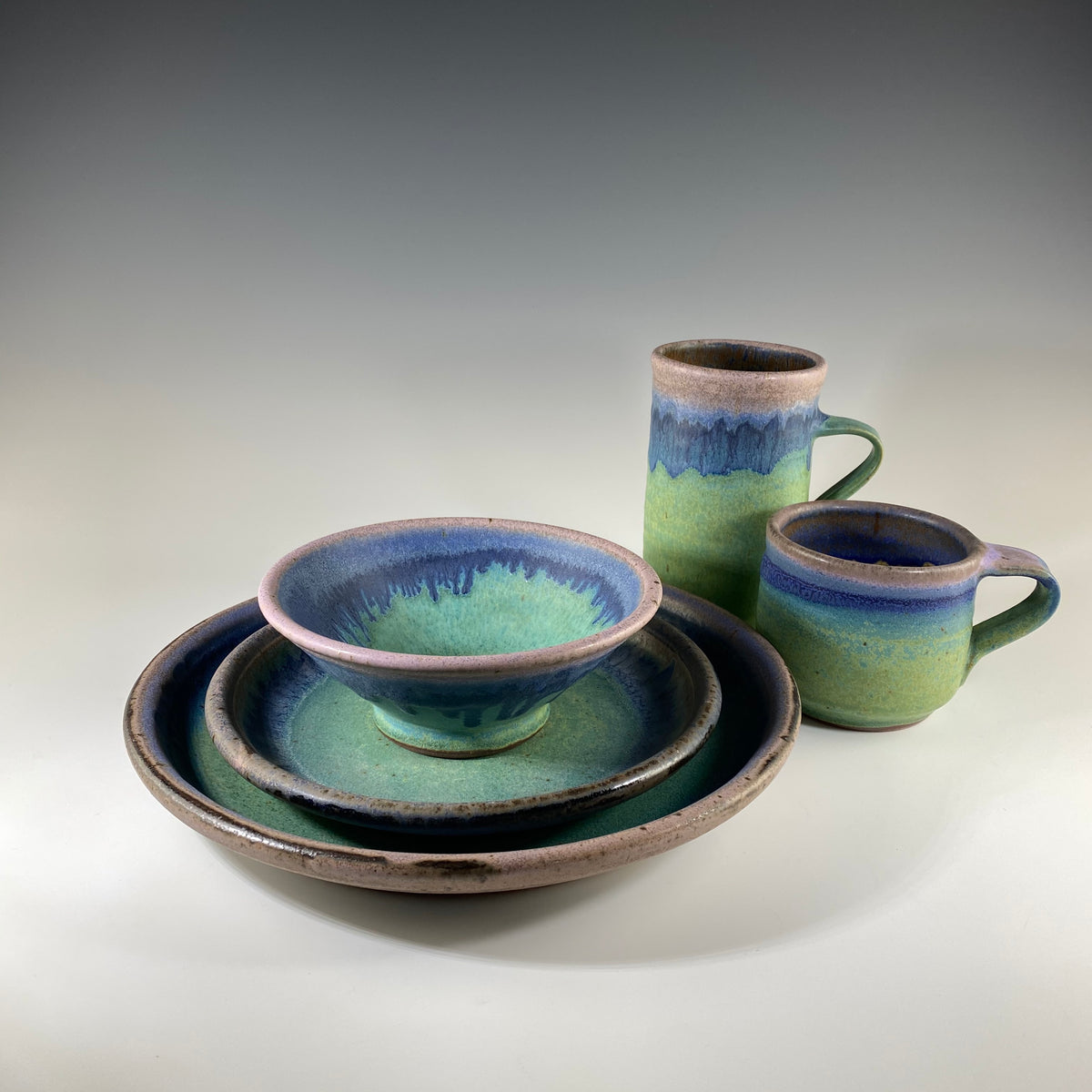 Dessert Bowl in Turquoise &amp; Lavender - Heart of the Home PA