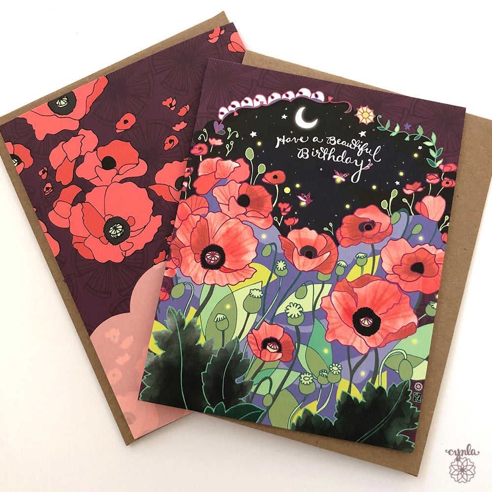 Poppies Birthday Card - Heart of the Home PA