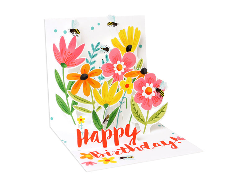 Bees and Flowers Pop-Up Card