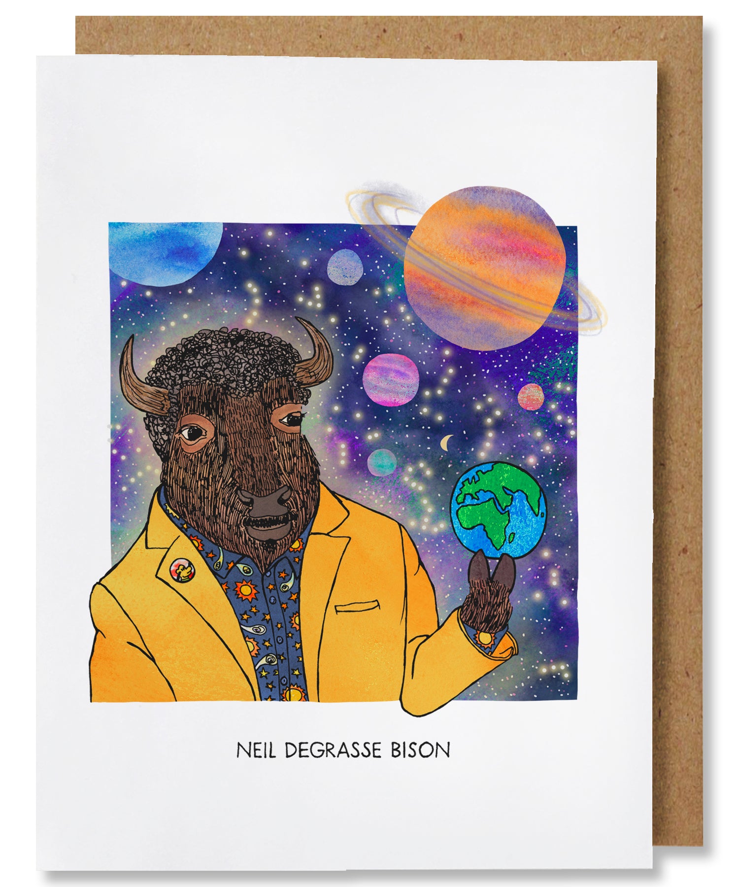 Neil Degrasse Bison Greeting Card - Heart of the Home PA