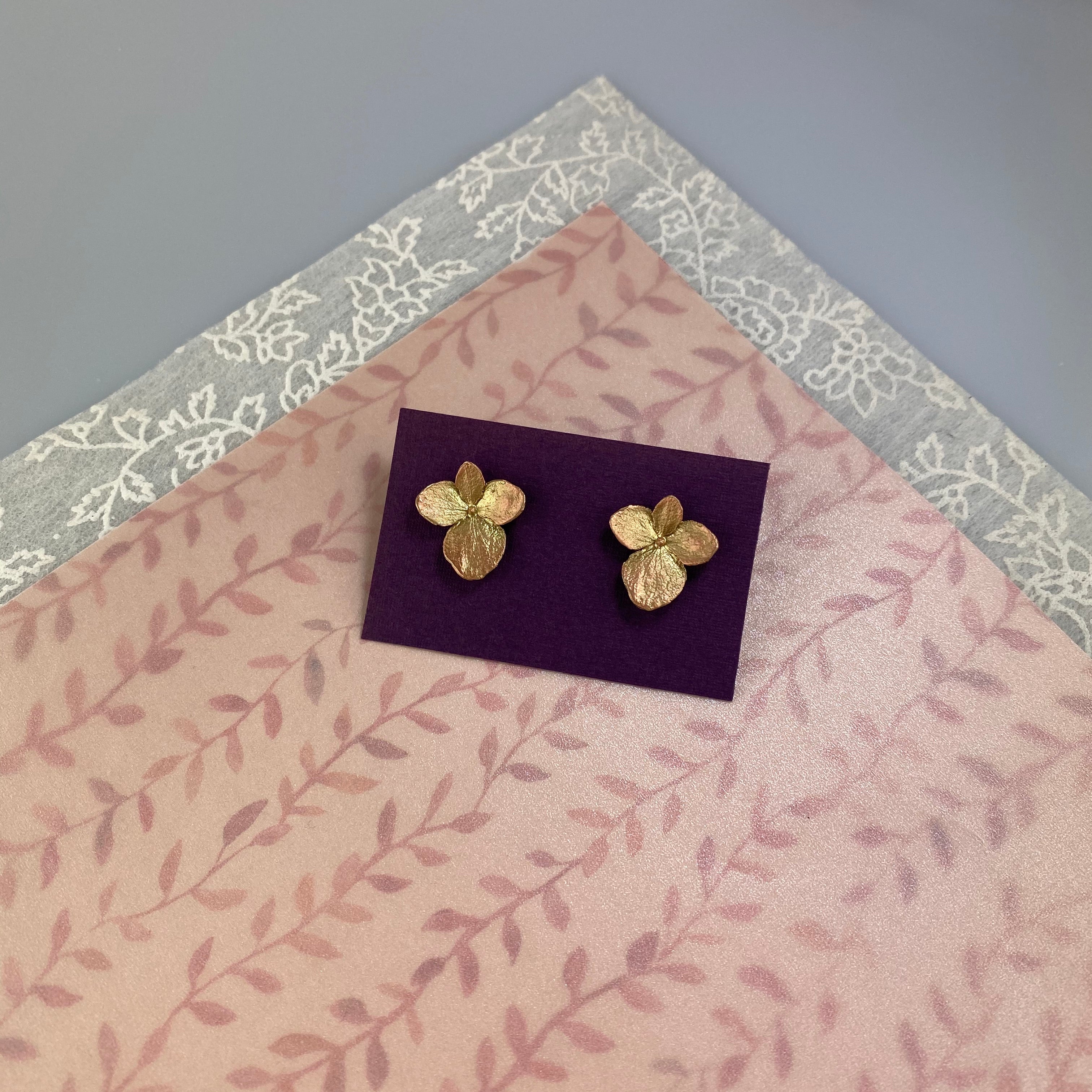 Hydrangea Petal Post Earrings - Heart of the Home PA