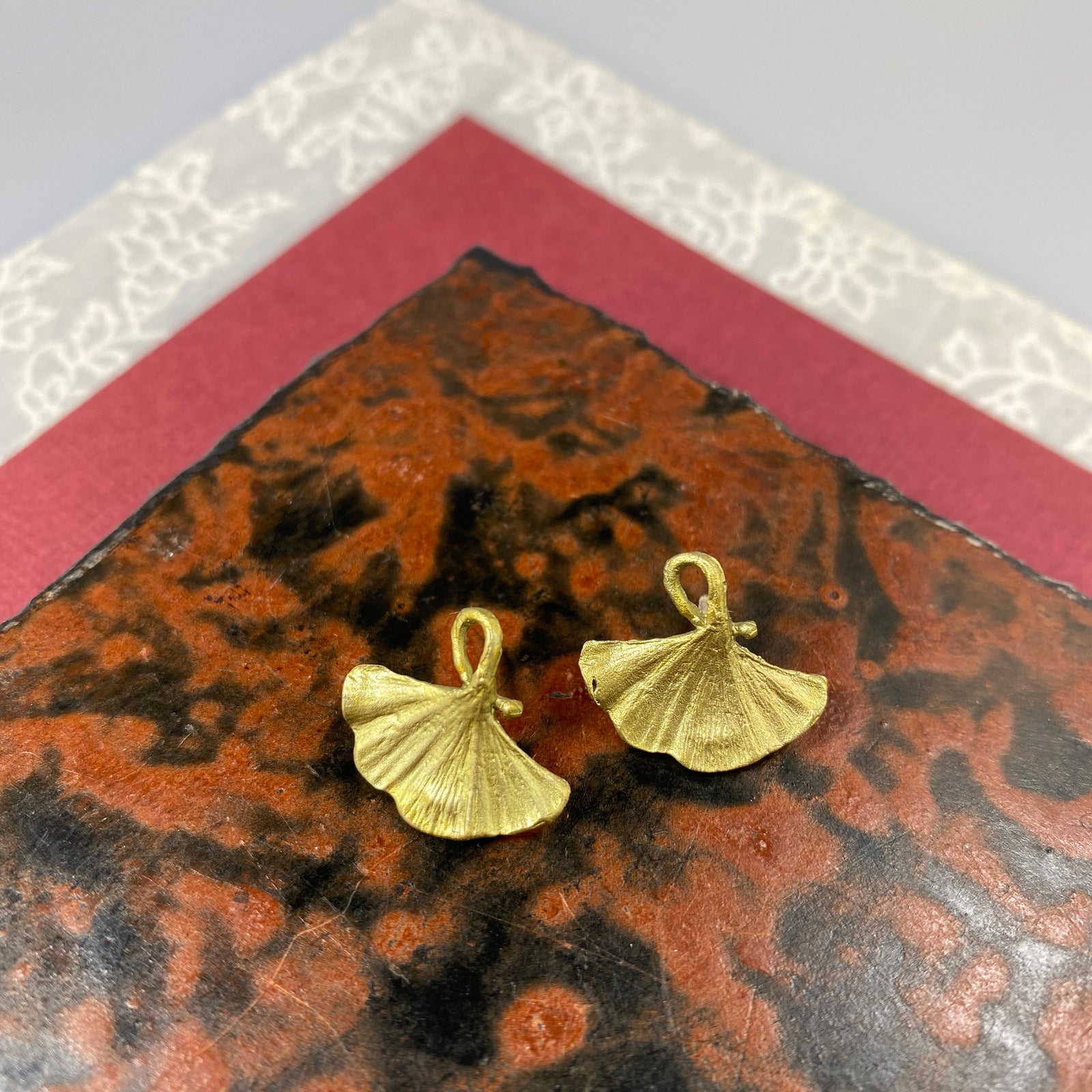 Ginkgo Post Earrings - Heart of the Home PA