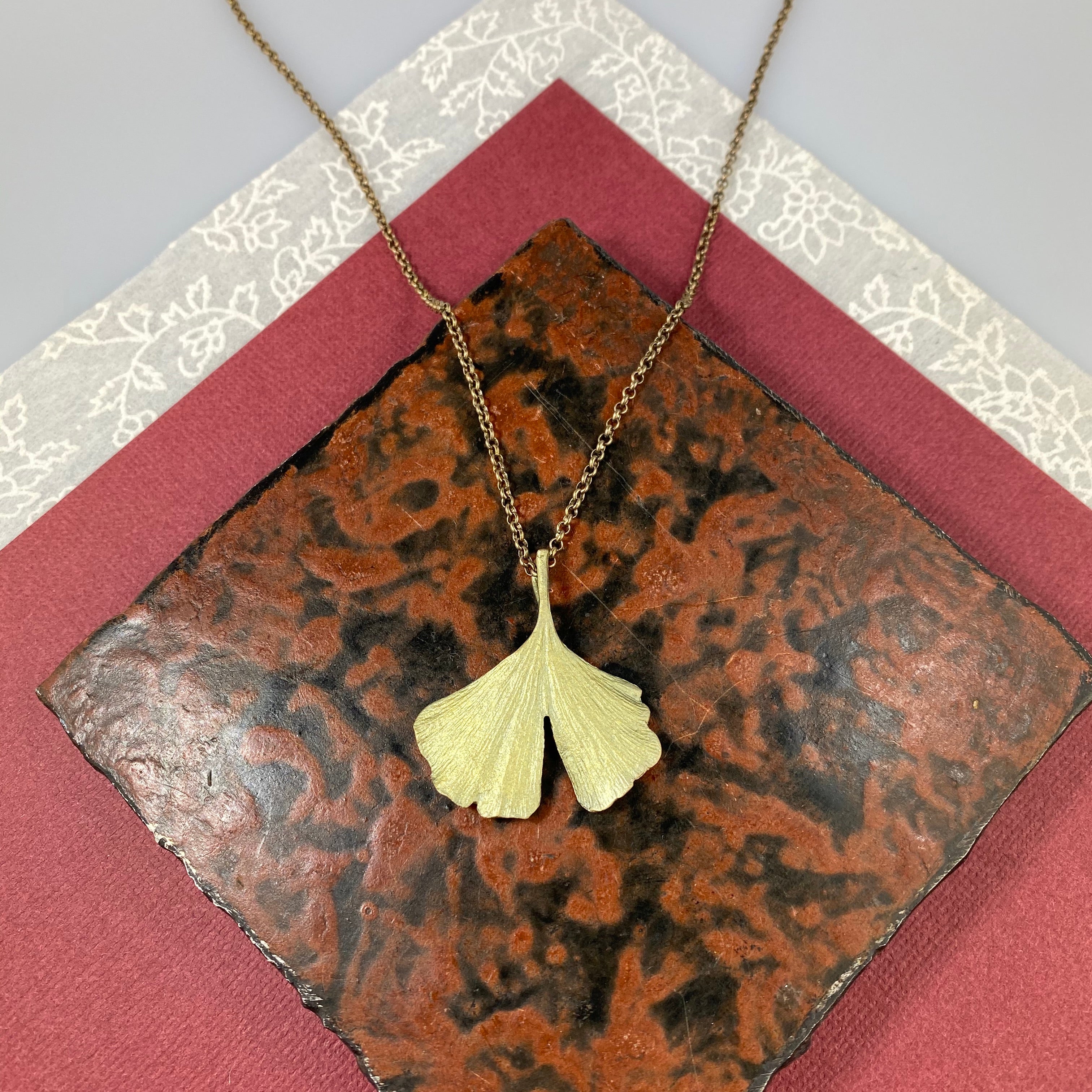 Ginkgo Large Single Leaf Pendant - Heart of the Home PA