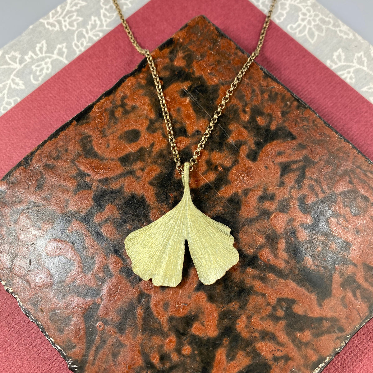 Ginkgo Large Single Leaf Pendant - Heart of the Home PA
