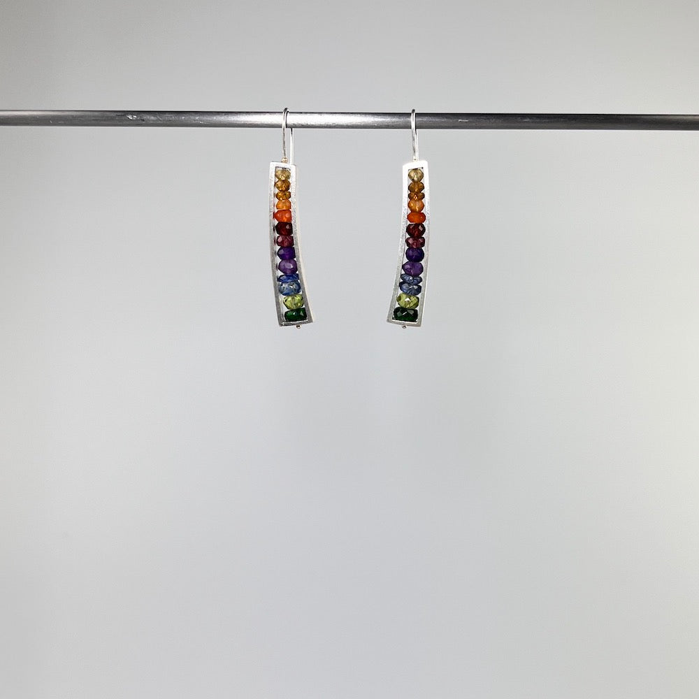 Rainbow Wedge Earrings (Yellow to Green) - Heart of the Home PA
