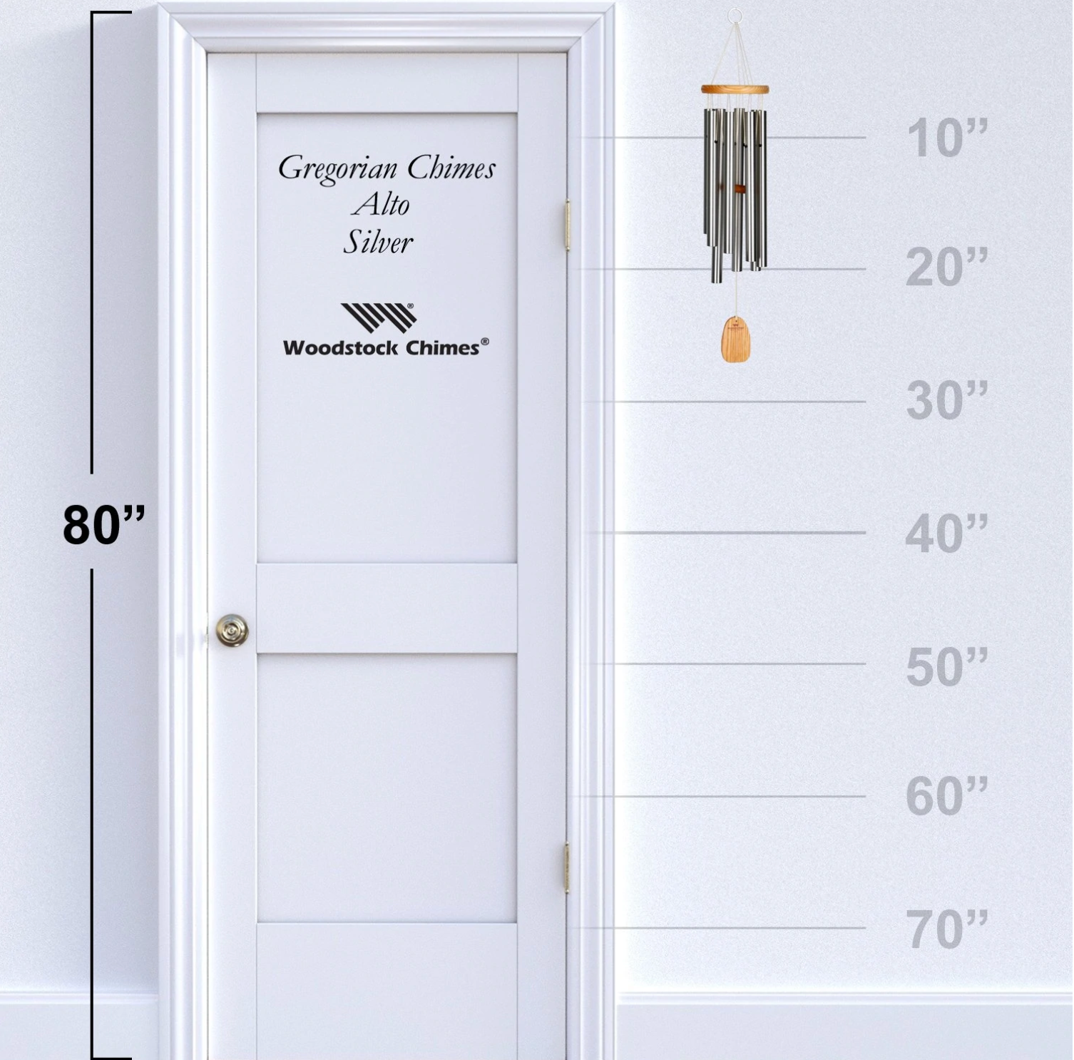 Woodstock Gregorian Chimes - Alto, Silver - Heart of the Home PA