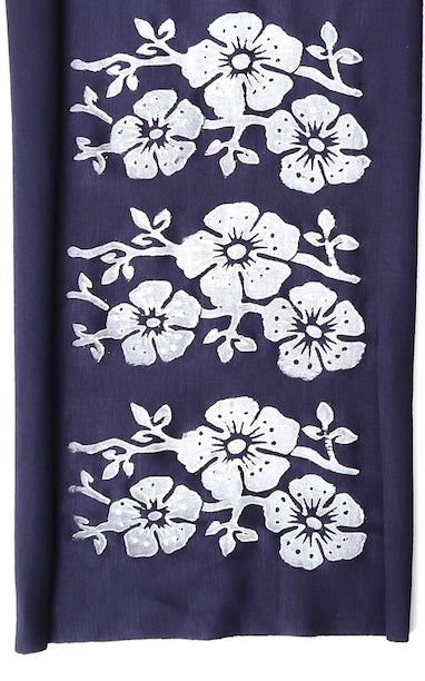 Cherry Blossom Skinny Scarf in Indigo - Heart of the Home PA