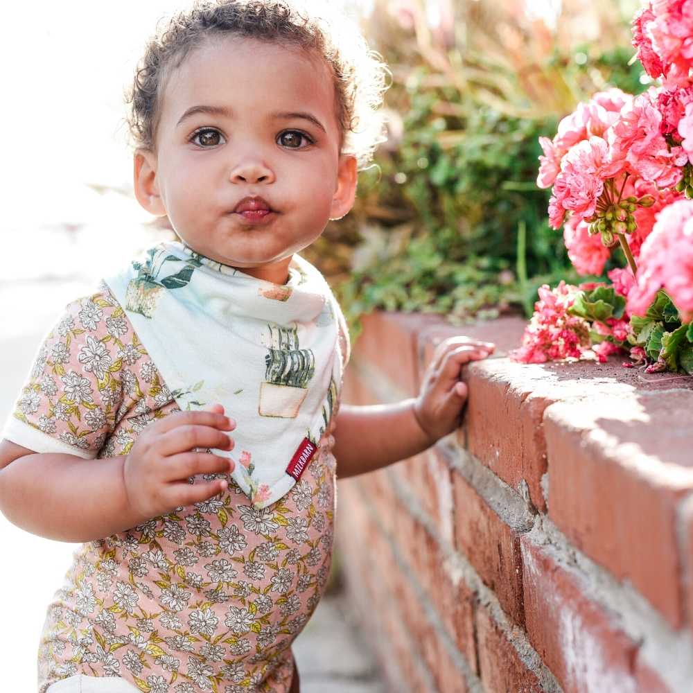 Organic Cotton Kerchief Bib in Chicken - Heart of the Home PA