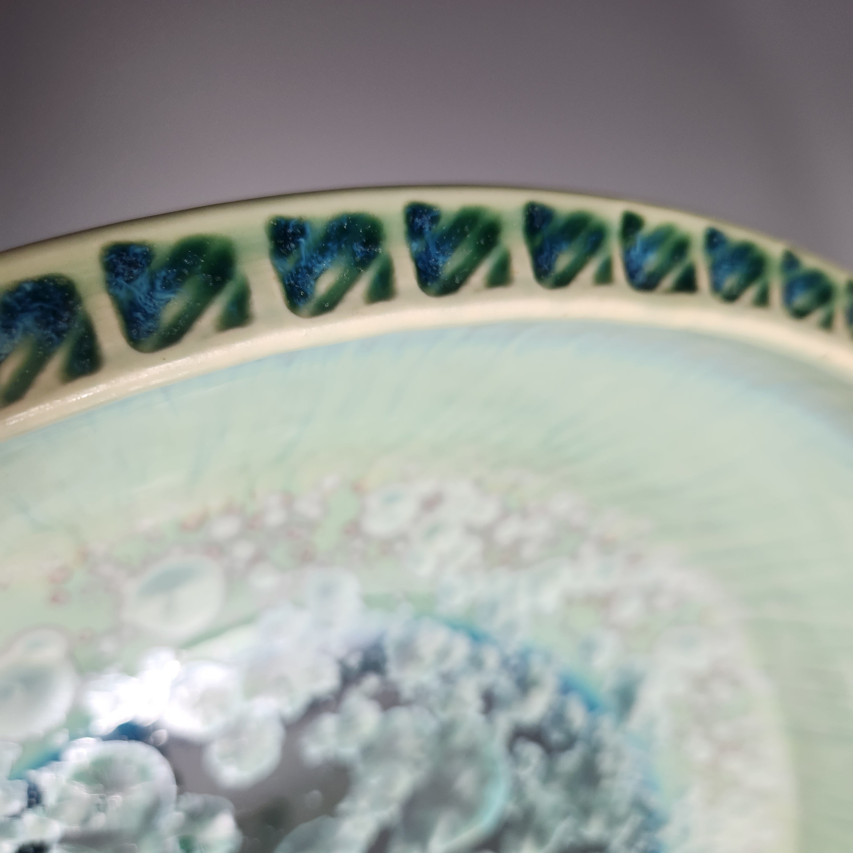 Large Textured-Rim Platter in Patina Green - Heart of the Home PA