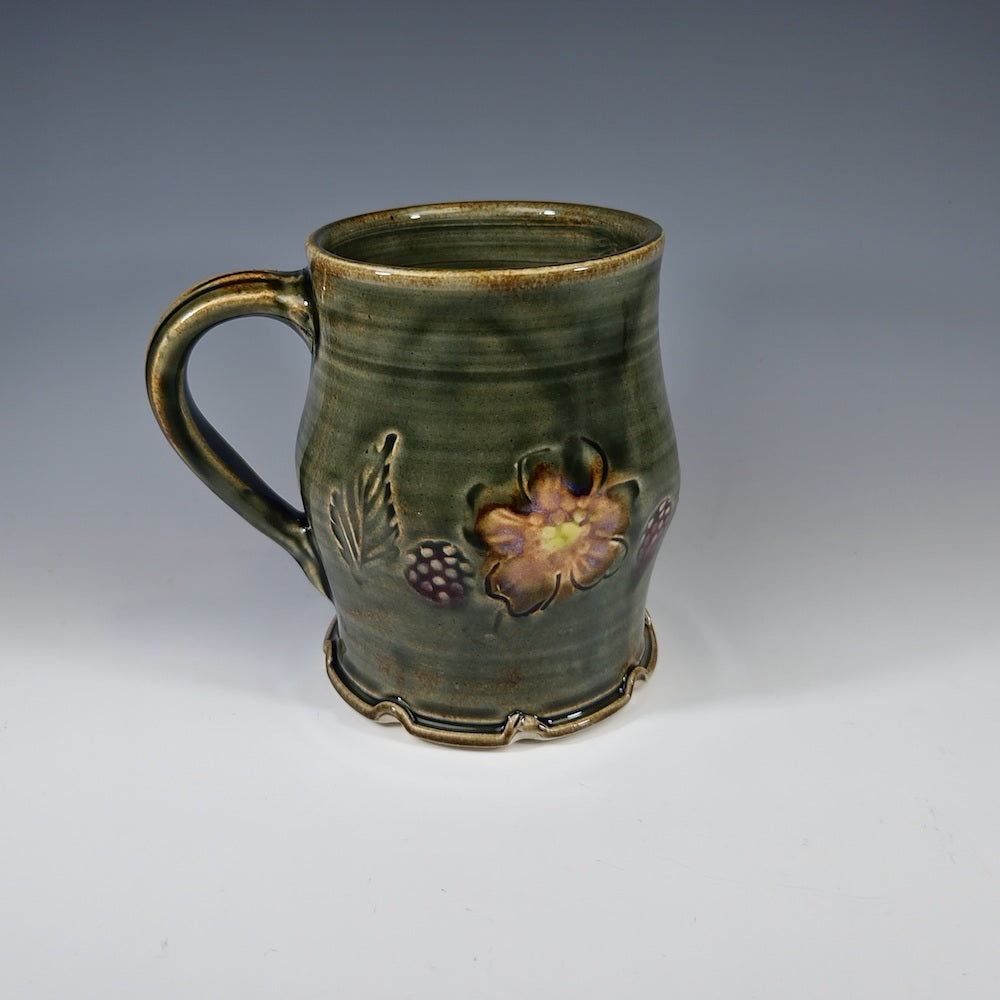 Blossom Mug with Wood Textured Handle - Heart of the Home PA