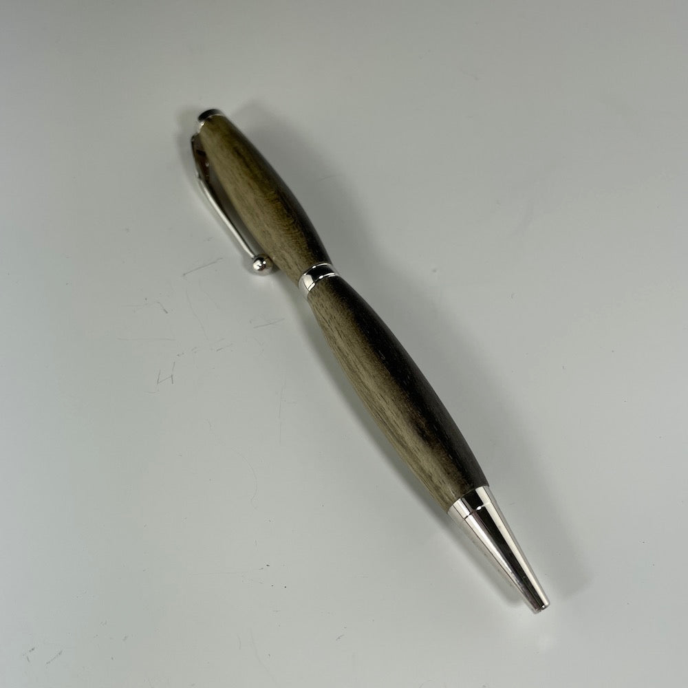 Slimline Rhodium Blue Mahoe Ballpoint Pen - Heart of the Home PA