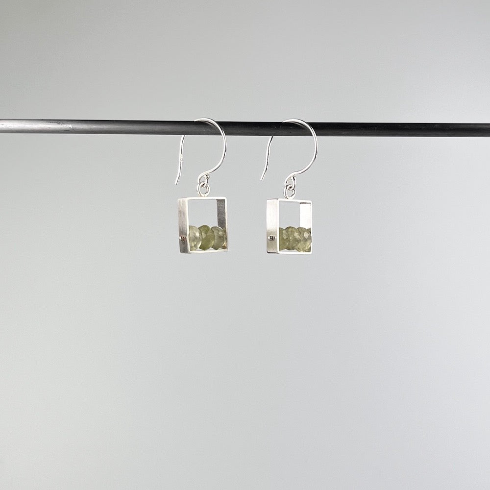 Prehnite Geometry Earrings - Heart of the Home PA