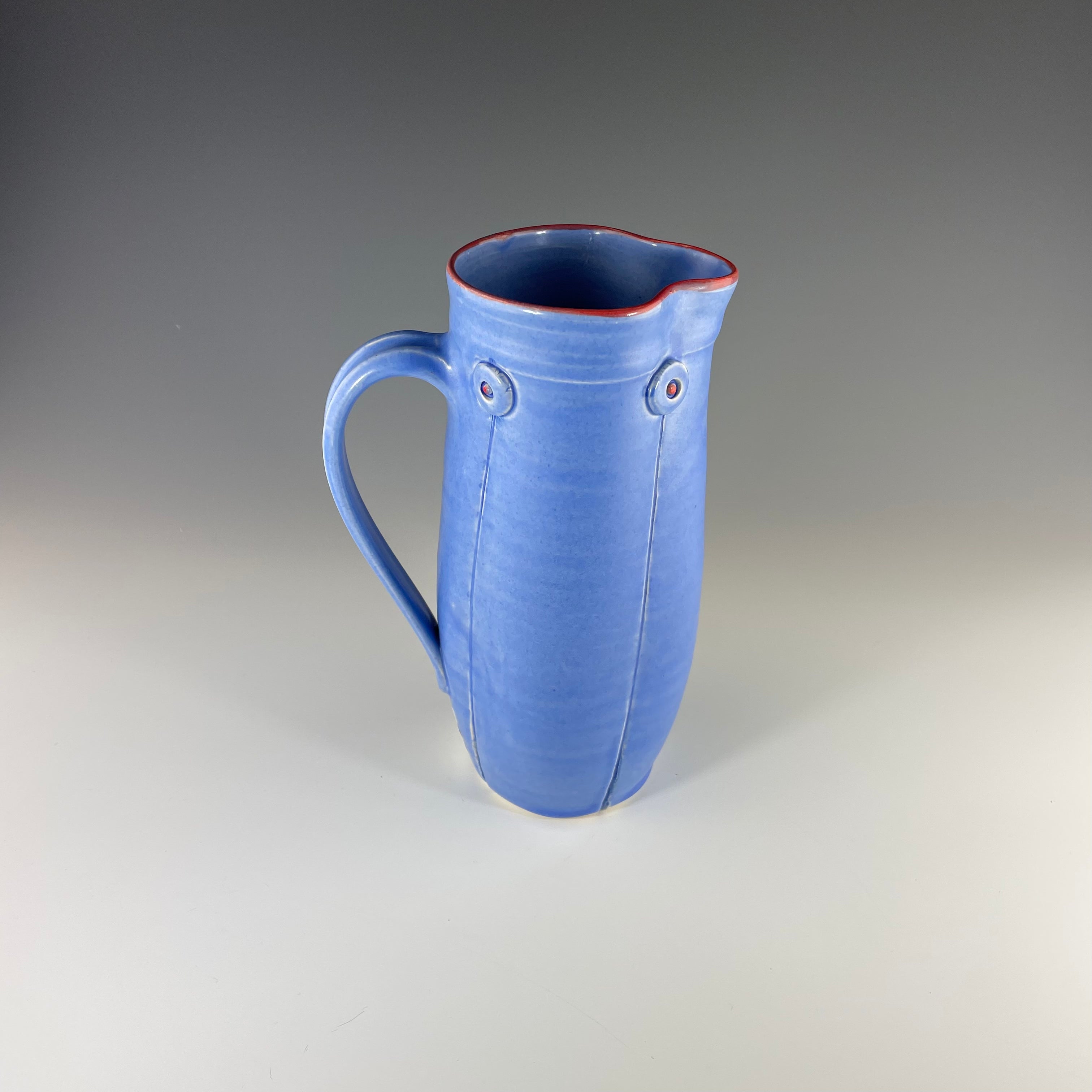 Button Pitcher in Blue - Heart of the Home PA