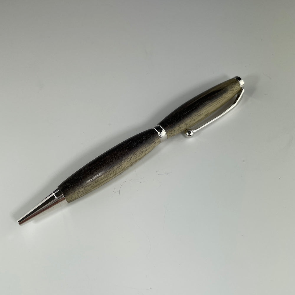 Slimline Rhodium Blue Mahoe Ballpoint Pen - Heart of the Home PA