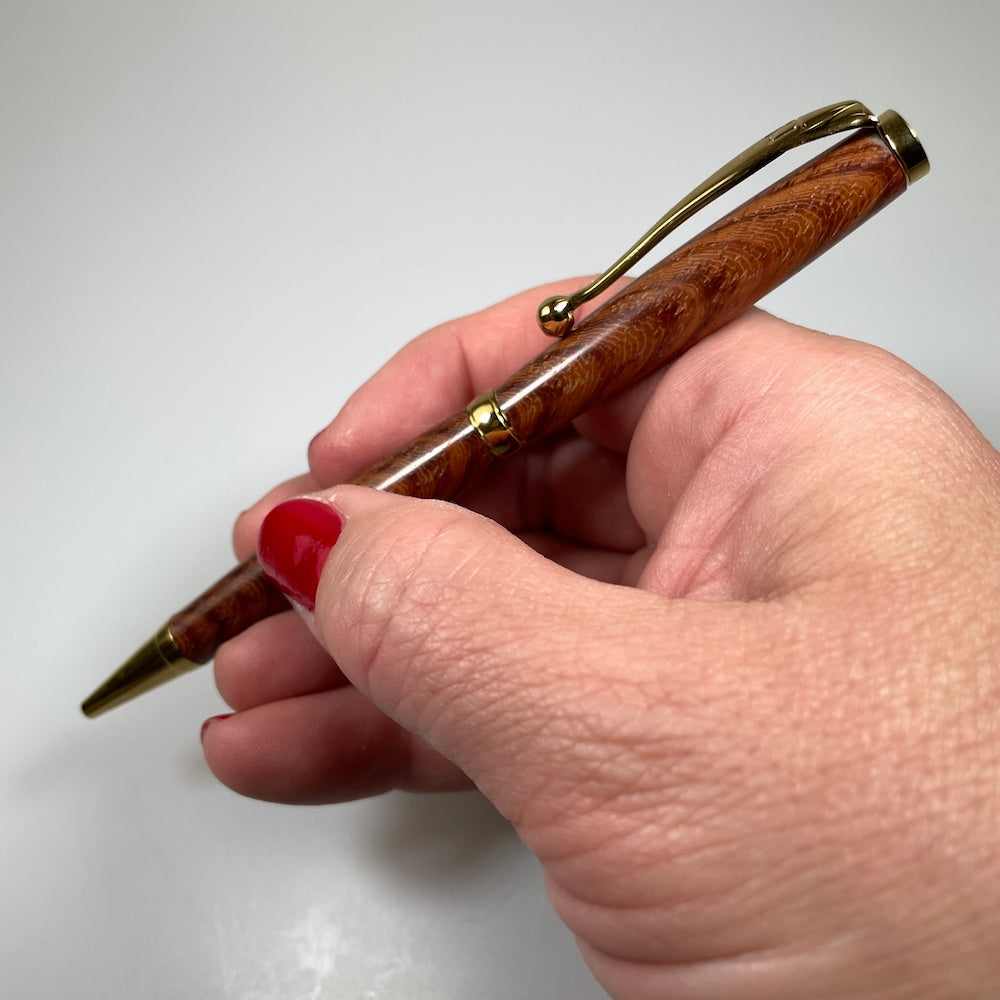 Slimline Kingwood Rollerball Pen - Heart of the Home PA