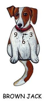 Brown Jack Russell Wagging Dog Clock - Heart of the Home PA