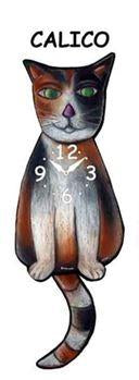 Calico Wagging Cat Clock - Heart of the Home PA