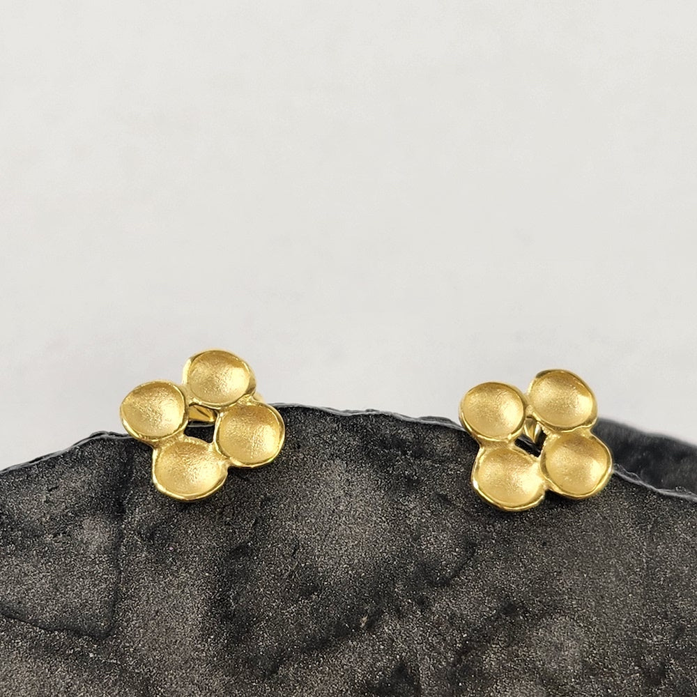 Clover Pod Gold Vermeil Earrings - Heart of the Home PA