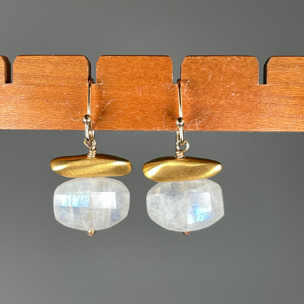 Moonstone Pebble Stack Earrings - Heart of the Home PA