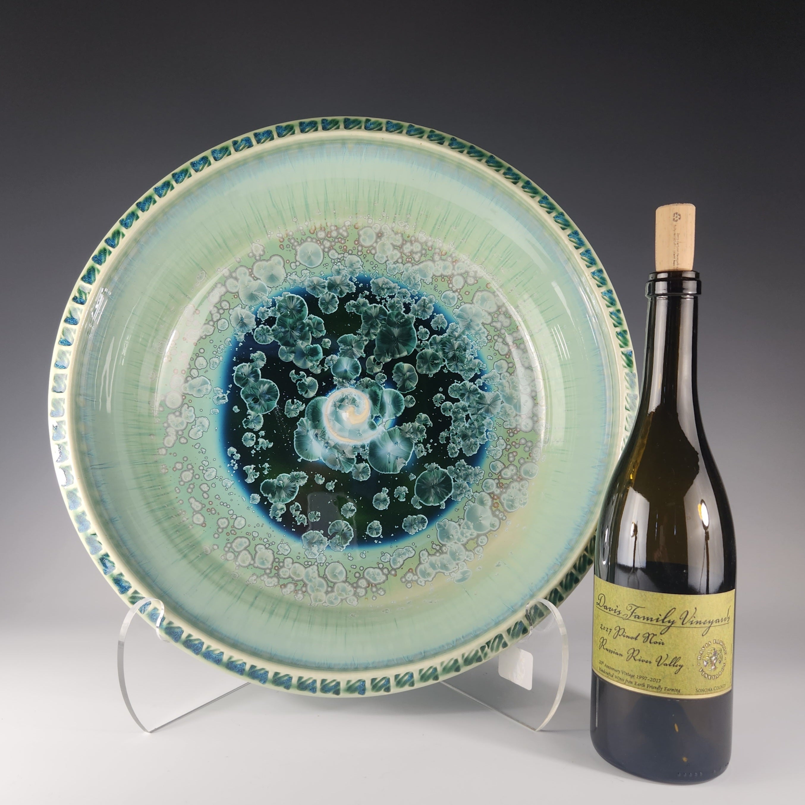 Large Textured-Rim Platter in Patina Green - Heart of the Home PA