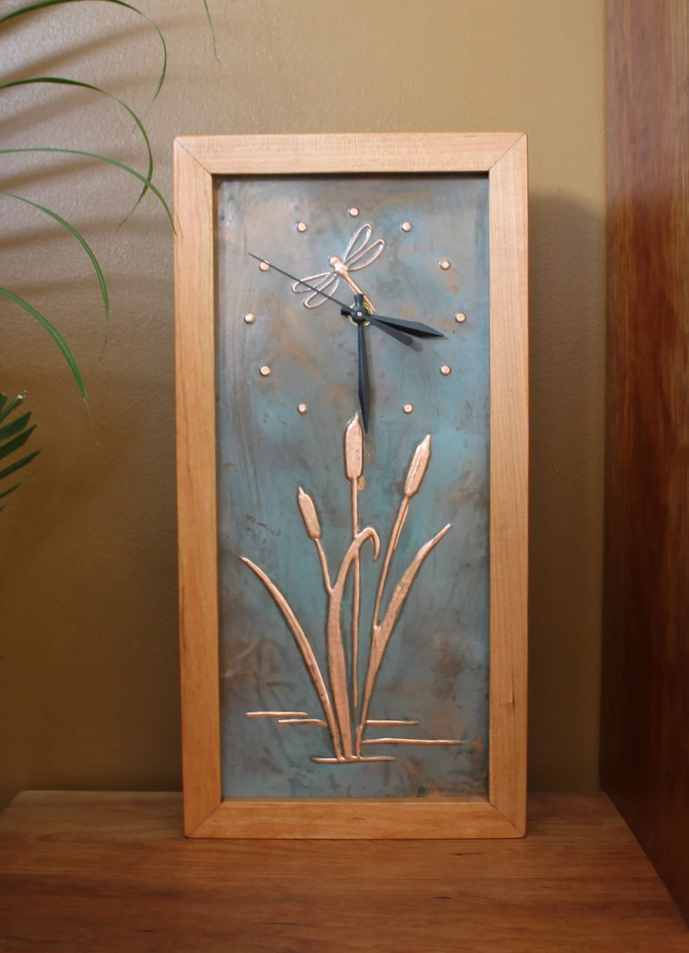 Tall Dragonfly and Cattails Clock - Heart of the Home PA