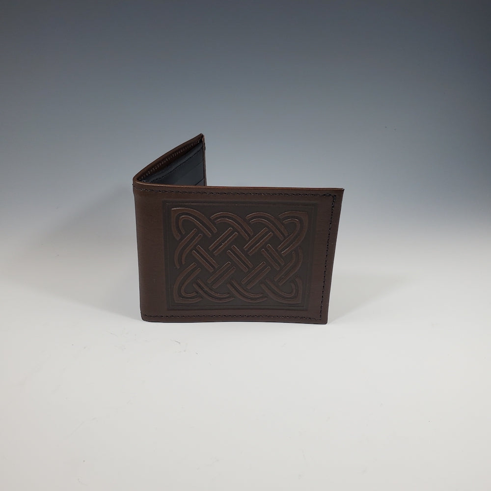Celtic Braid Brown Leather Wallet - Heart of the Home PA