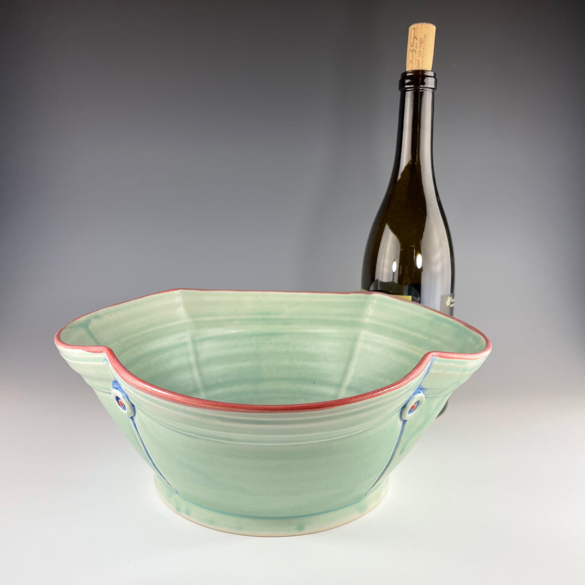 Button Serving Bowl in Green - Heart of the Home PA