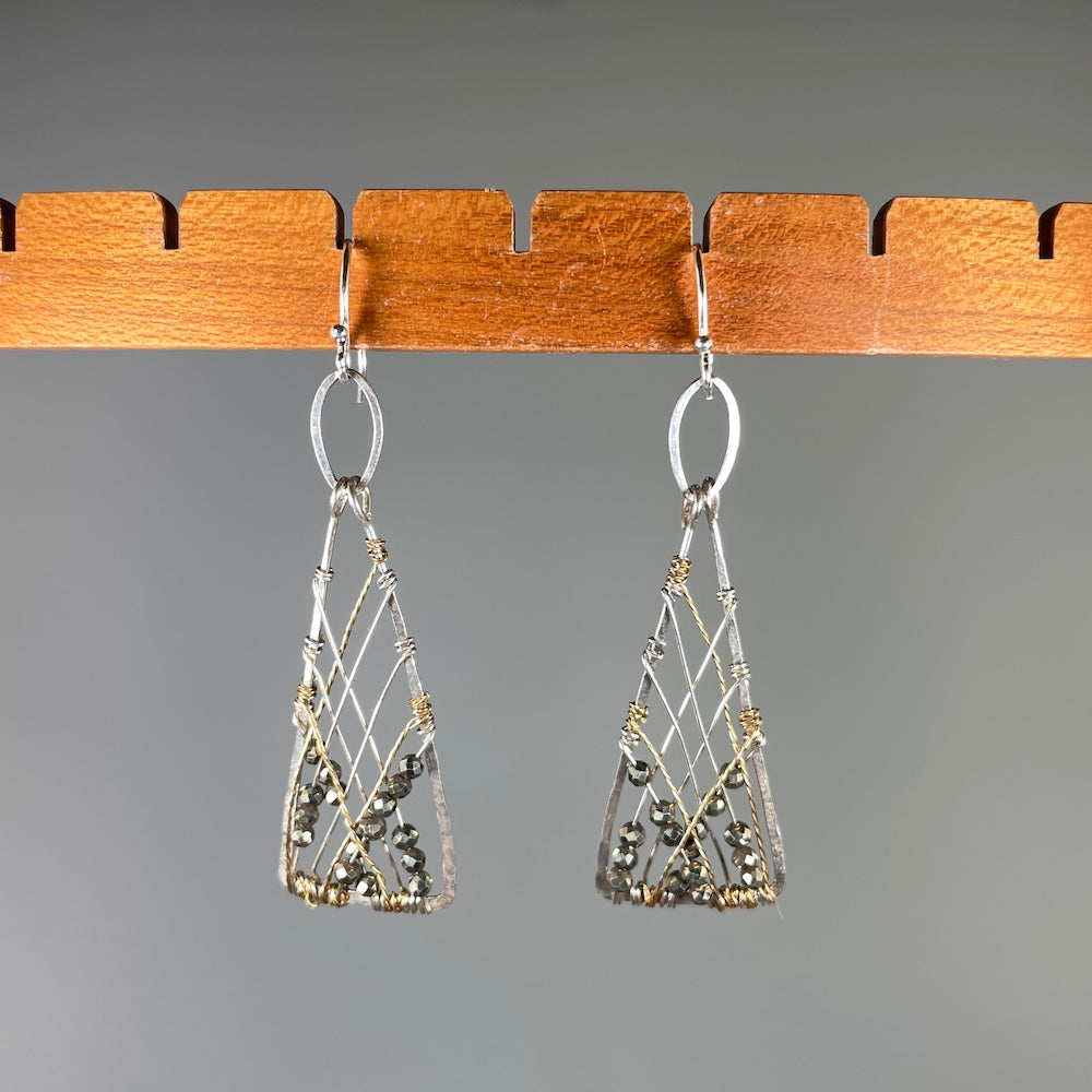 Pyrite Lattice Earrings - Heart of the Home PA