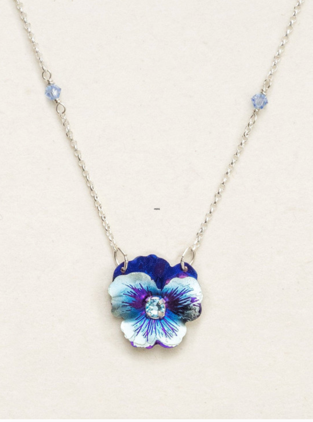 Garden Pansy Pendant Necklace in Bonnie Blue - Heart of the Home PA