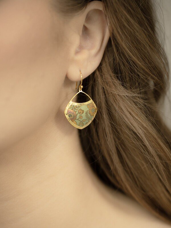 Bright Blossom Earrings in Sage Mist - Heart of the Home PA