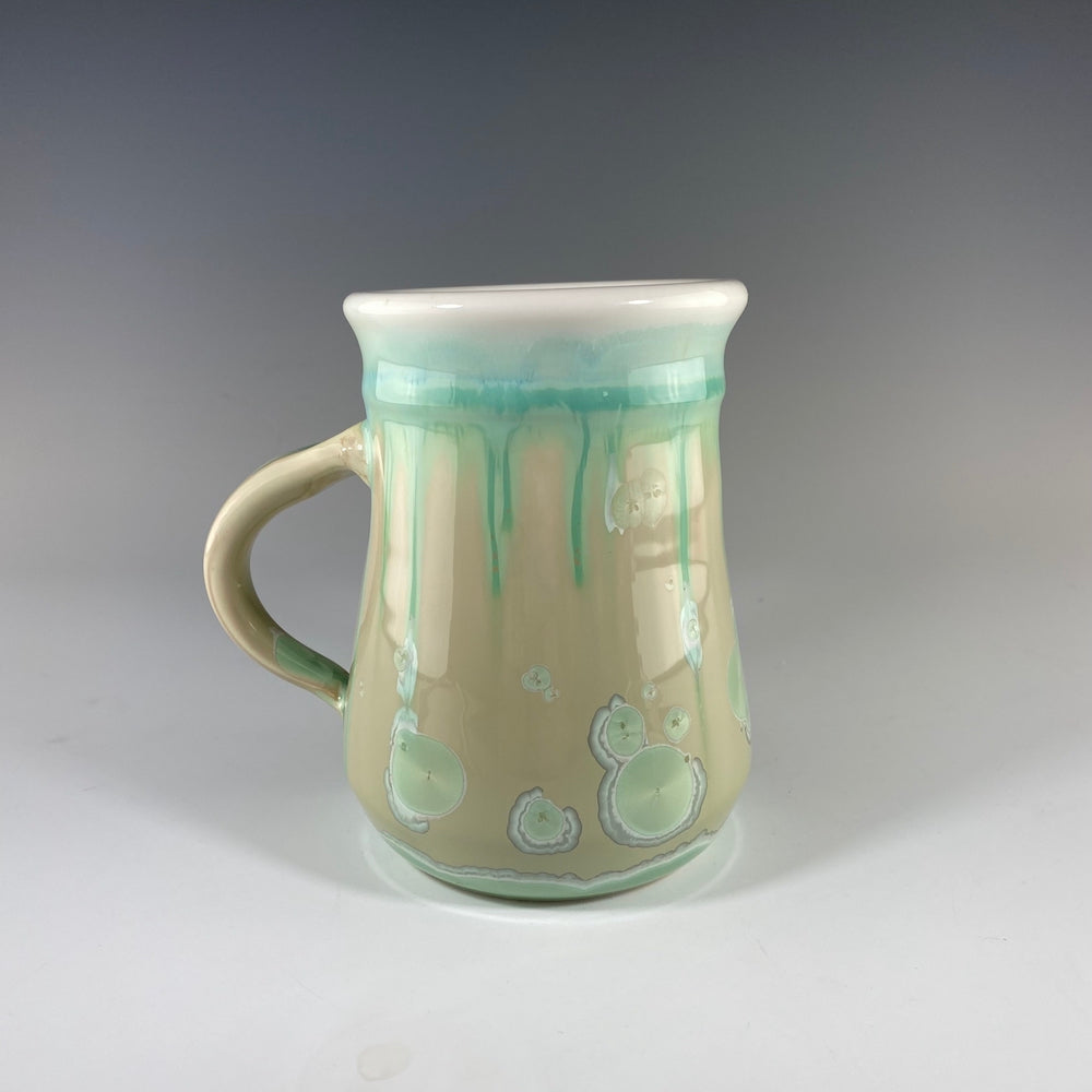 Mug in Ivory White and Green Glaze - Heart of the Home PA
