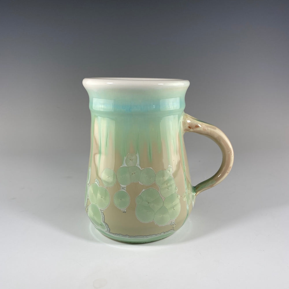 Mug in Ivory White and Green Glaze - Heart of the Home PA