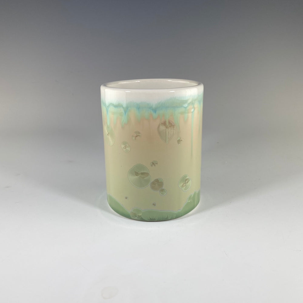 Whiskey Cup in Ivory White and Green Glaze - Heart of the Home PA