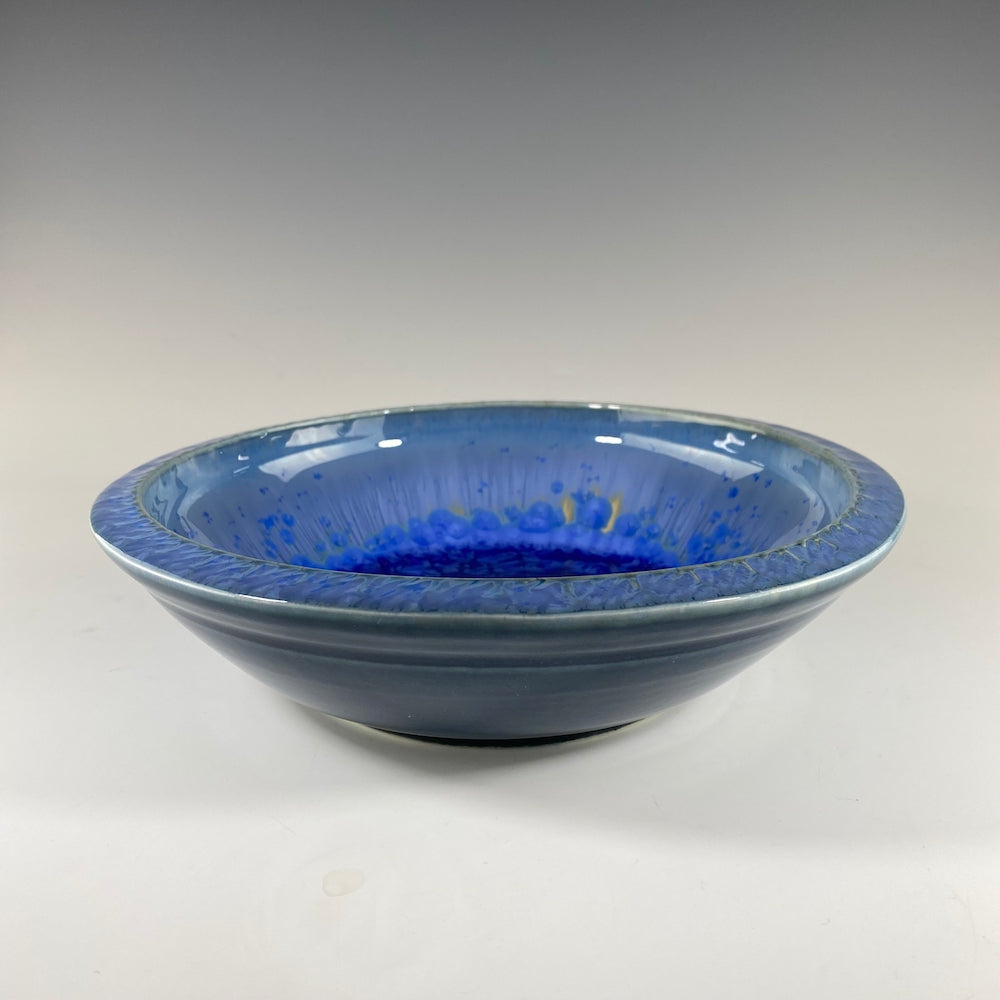 Small Textured-Rim Platter in Sky Blue - Heart of the Home PA