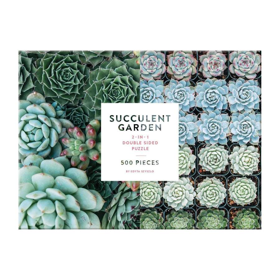 Succulent Garden 500 Piece Double Sided Puzzle - Heart of the Home PA