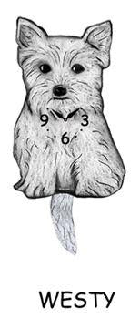Westie Wagging Dog Clock - Heart of the Home PA